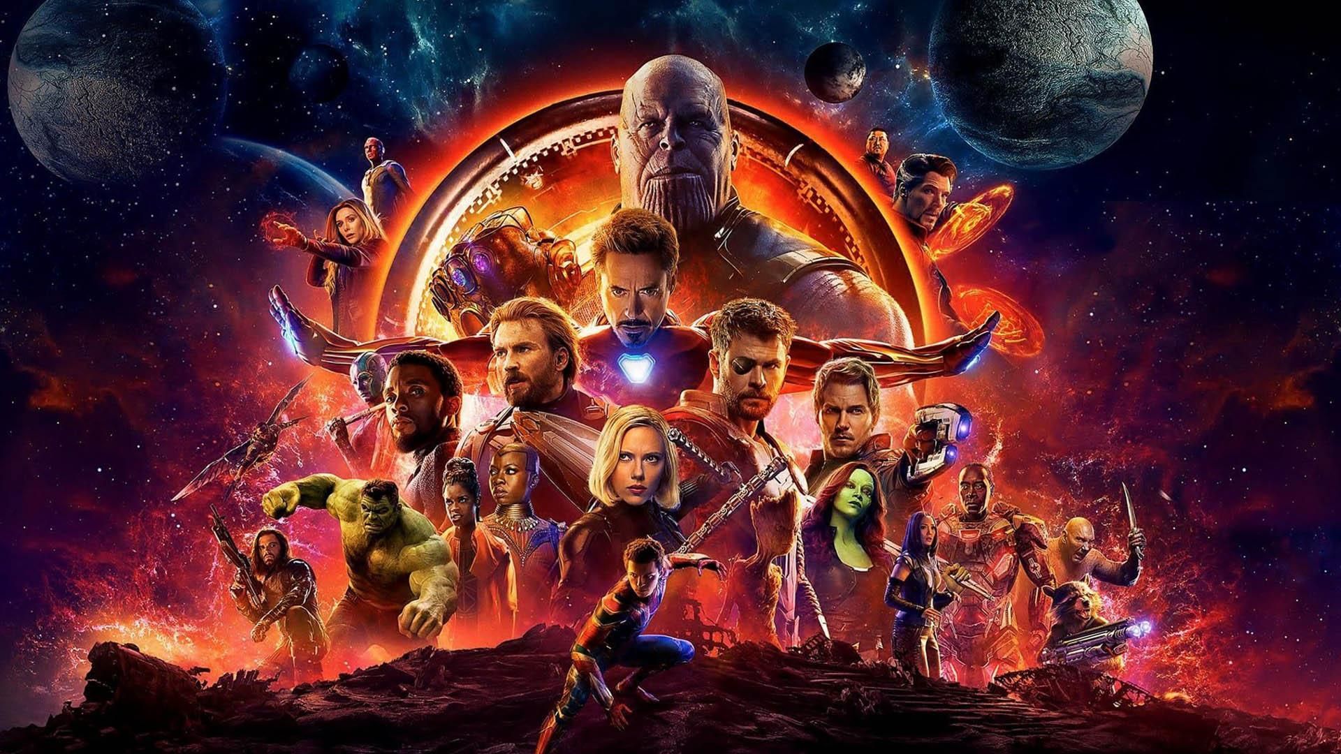 کاور فیلم avengers infinity war با حضور شخصیت‌های اصلی آن