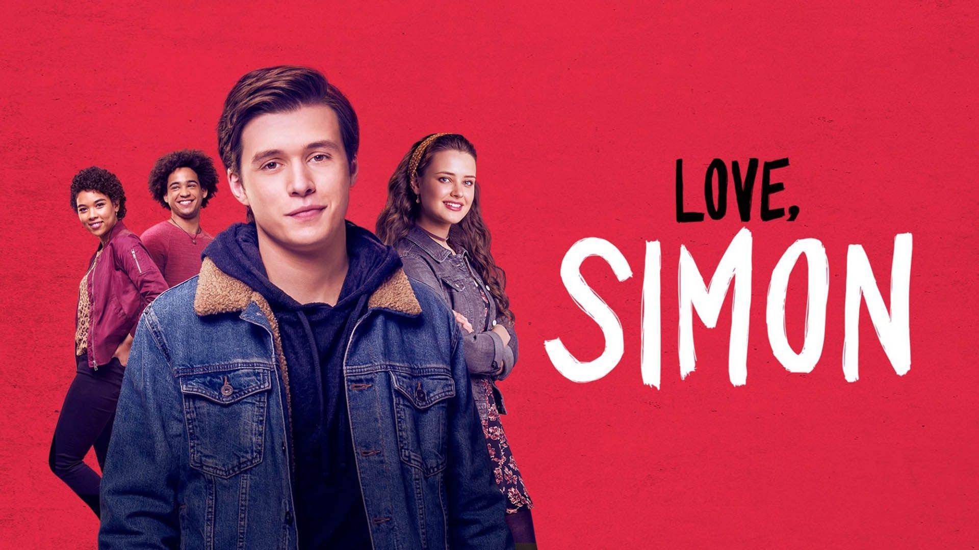 نیک رابینسون و سایر بازیگران اصلی فیلم Love, Simon در کاور این فیلم