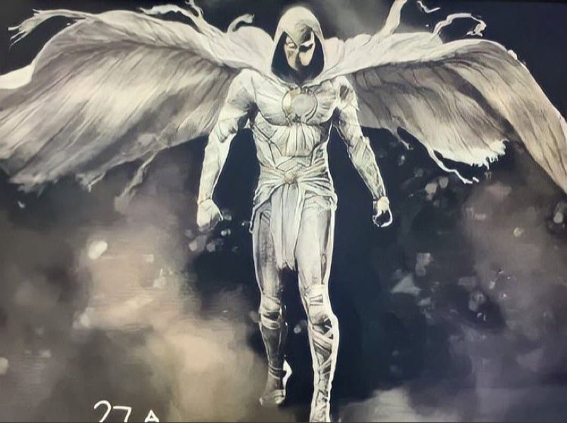 اسکار آیزاک در نقش شوالیه ماه در کانسپت آرت سریال Moon Knight