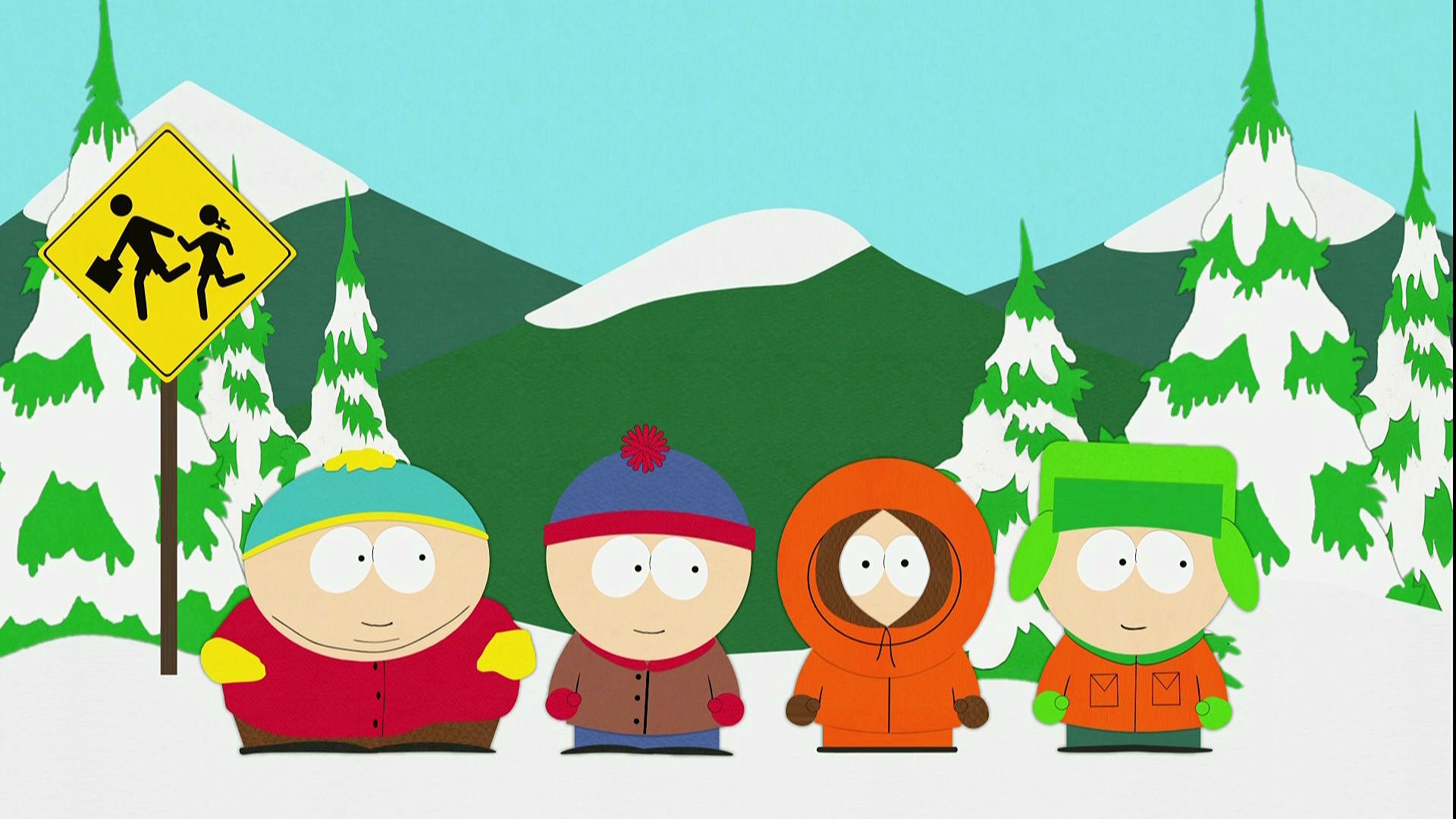 شخصیت های South Park‌ ایستاده در برف