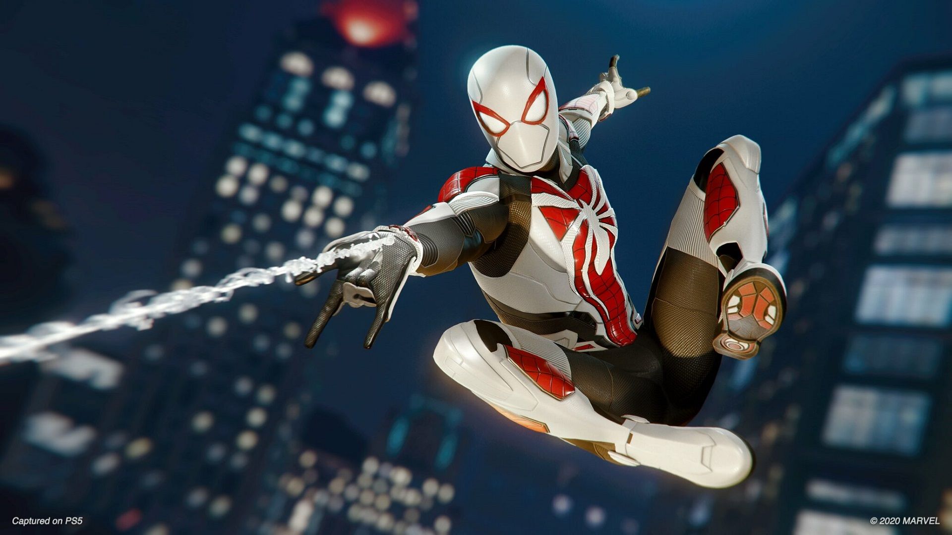کاستوم سفید اسپایدرمن در بازی Spider-Man Remastered