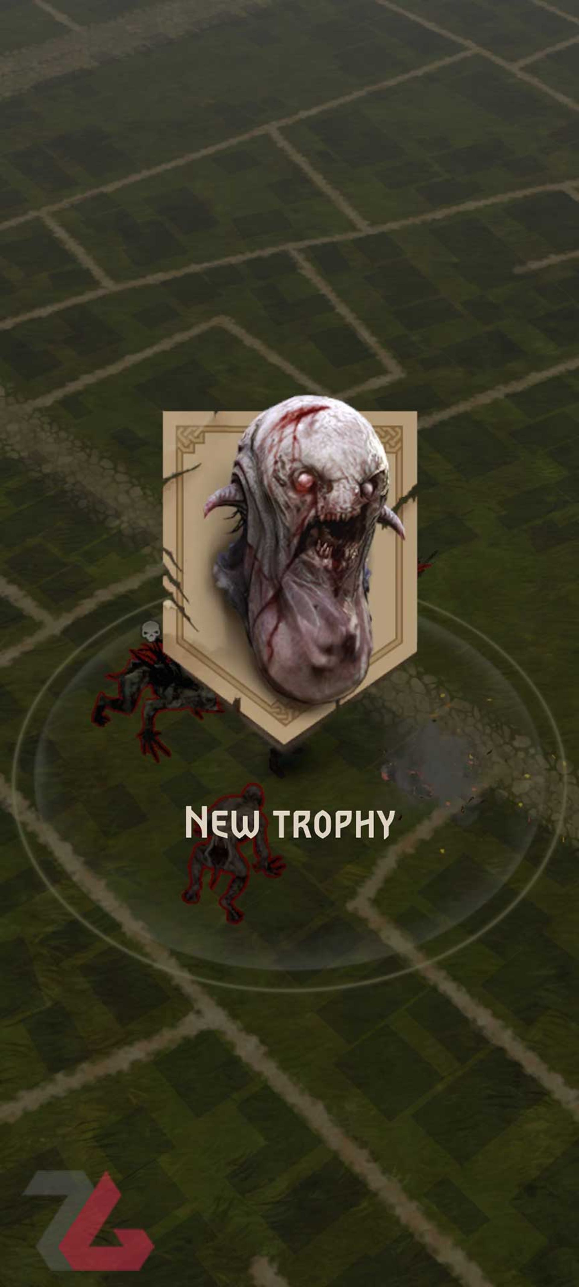 تروفی پس از پیروزی در بازی The Witcher: Monster Slayer
