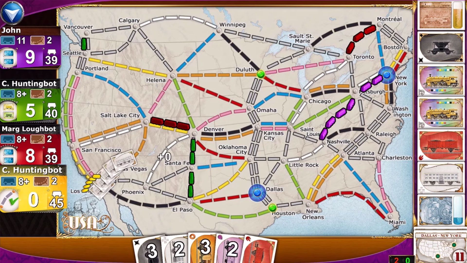 انتخاب کارت در بازی Ticket to Ride