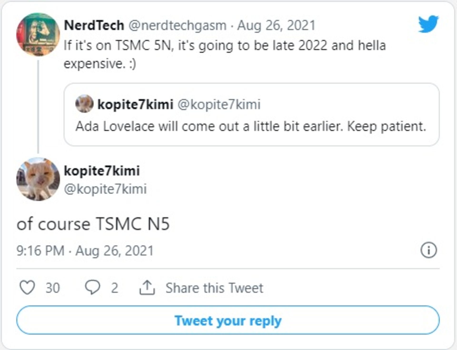 احتمال به کارگیری نود TSMC N5 در RTX 40 