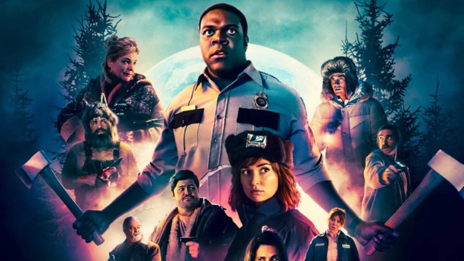 نقد فیلم Werewolves Within با حضور چند مرد و زن داخل جنگل برفی گرگینه
