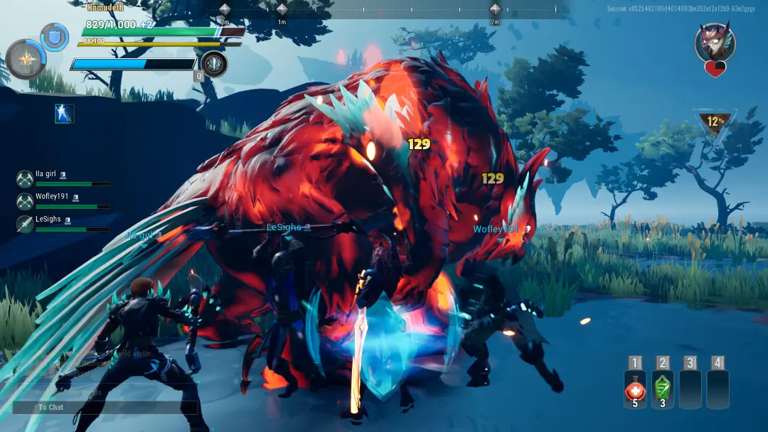 مبارزه با بهموث در Dauntless
