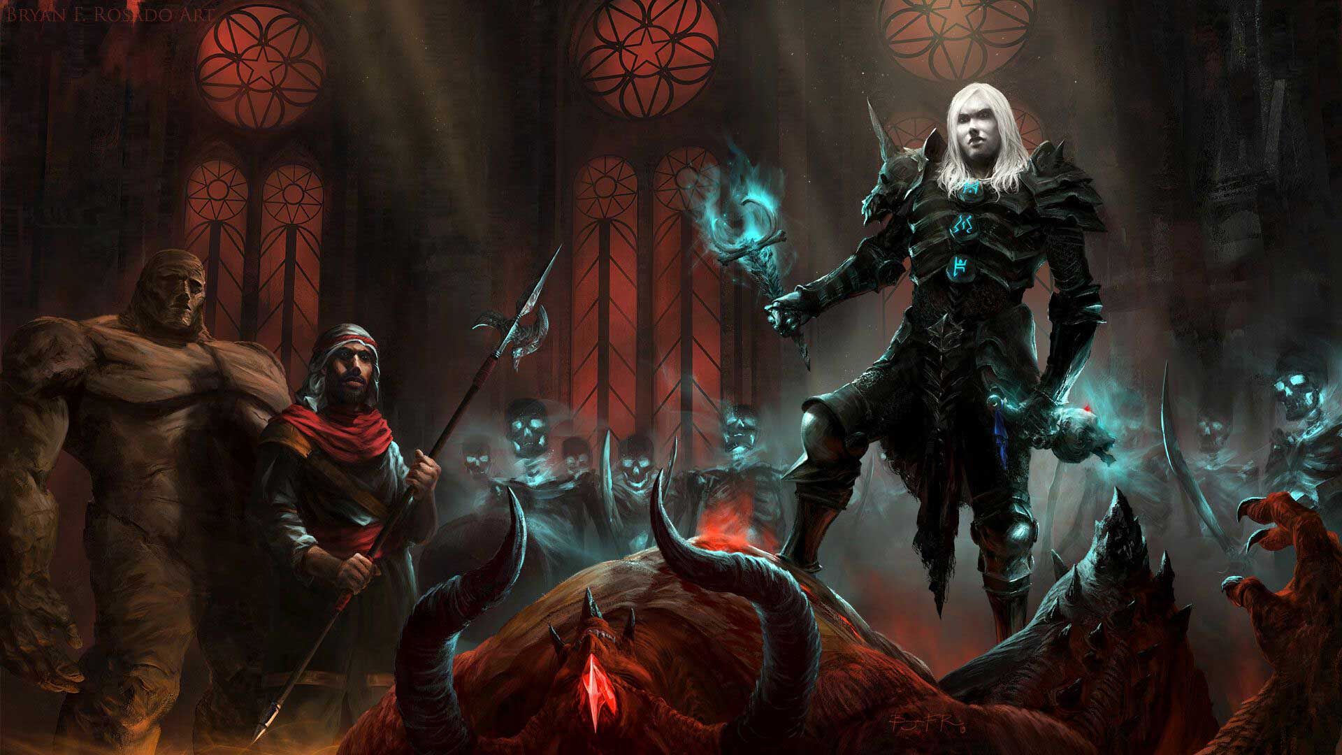 یک فن آرت چشم نواز از کلاس Necromancer بازی دیابلو 2 بلیزارد