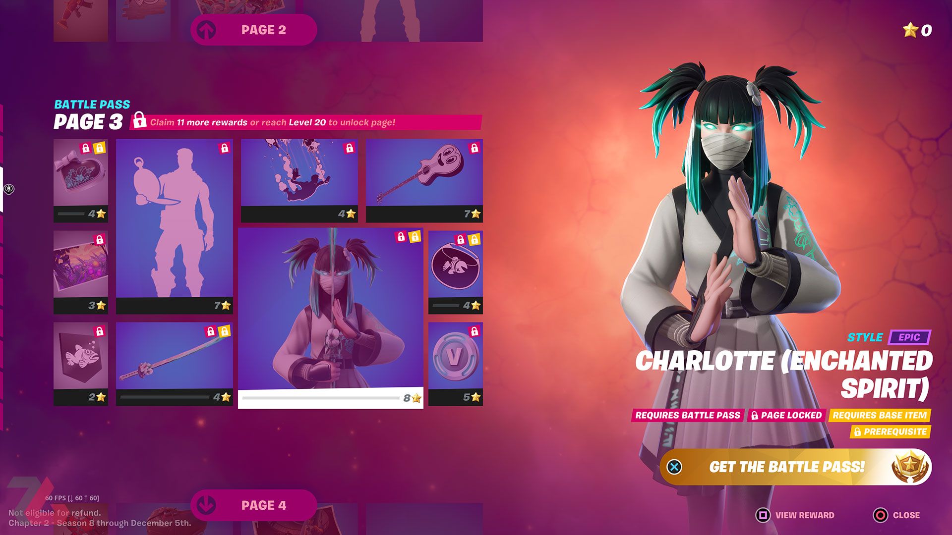 بتل پس فصل هشتم از چپتر دوم فورتنایت