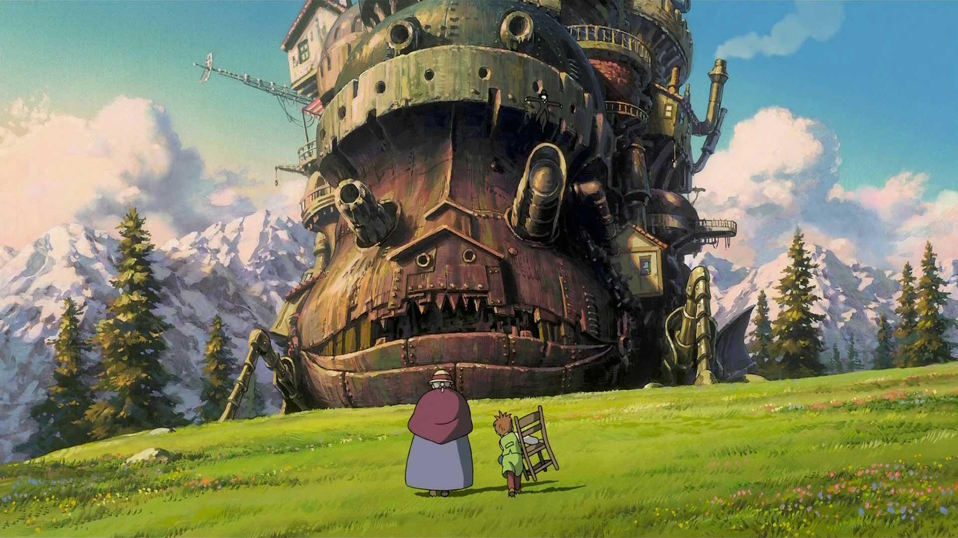زمین سرسبز و زیبا انیمه Howl's Moving Castle، محصول سال ۲۰۰۴ میلادی به کارگردانی هایائو میازاکی