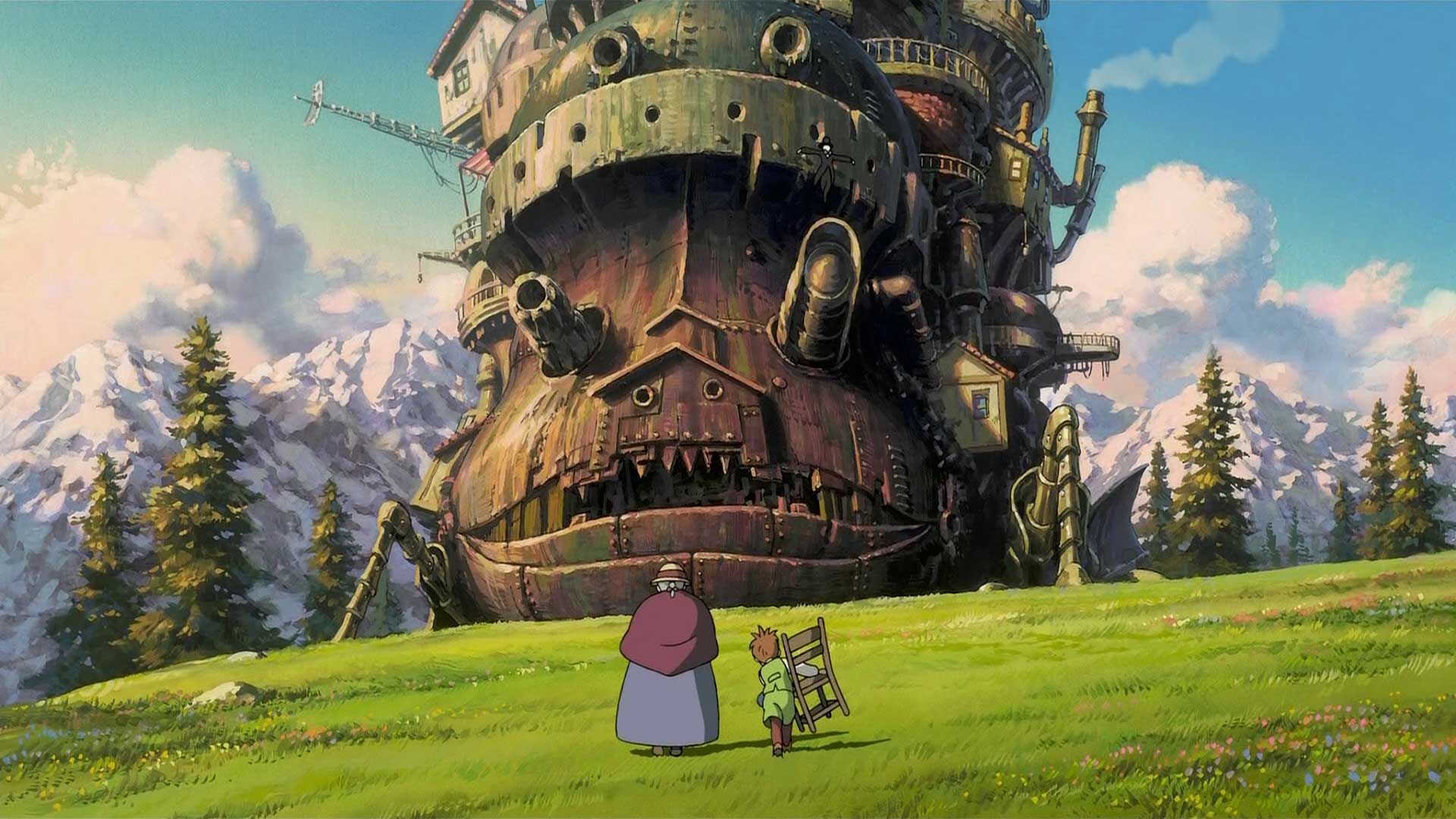 زمین سرسبز و زیبا انیمه Howl's Moving Castle، محصول سال ۲۰۰۴ میلادی به کارگردانی هایائو میازاکی