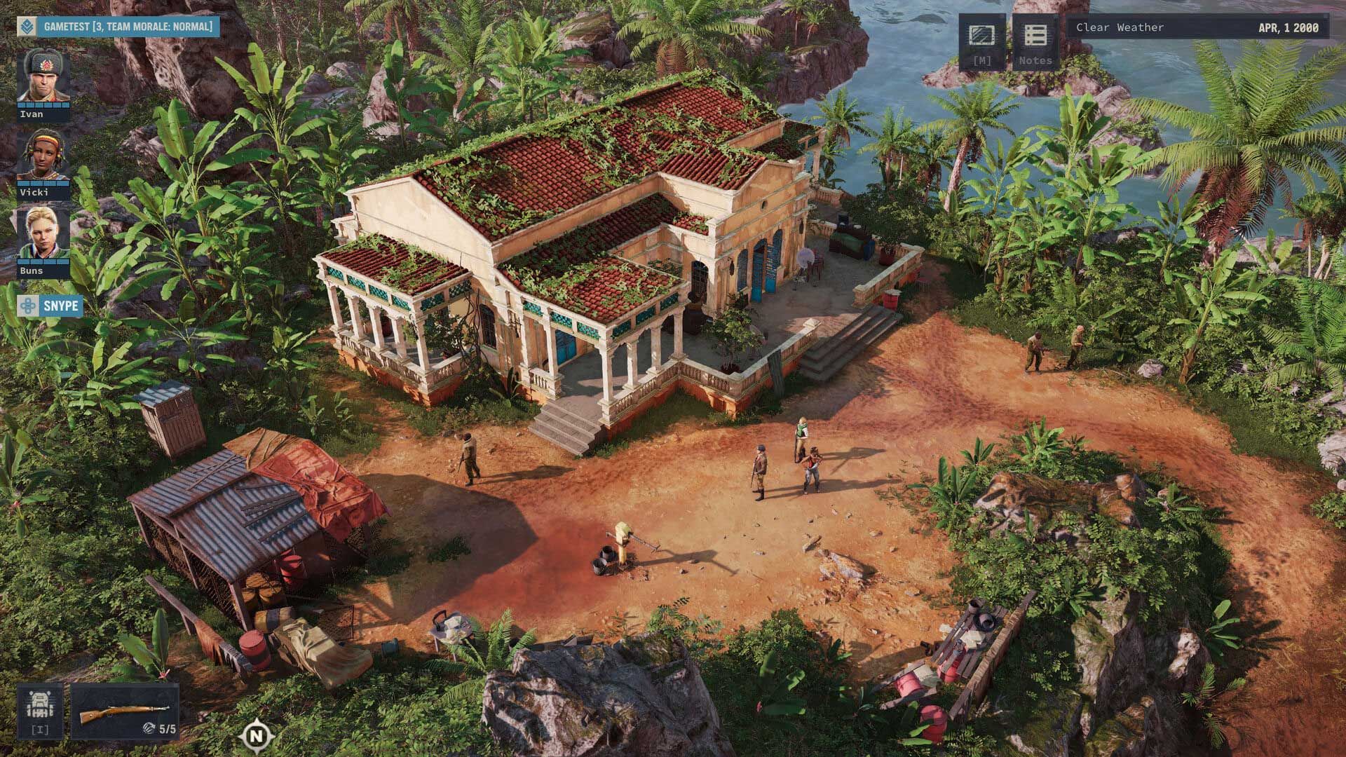 خانه در دل ترکیب محیط جنگلی و ساحلی بازی Jagged Alliance 3 