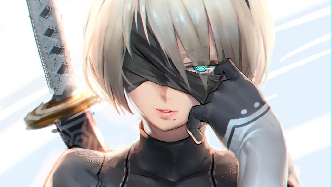 چهره شخصیت 2B در بازی NieR:Automata