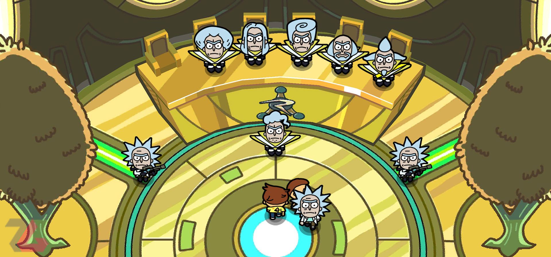 نسخه‌های مختلفی از ریک در بازی موبایل Rick and Morty: Pocket Mortys