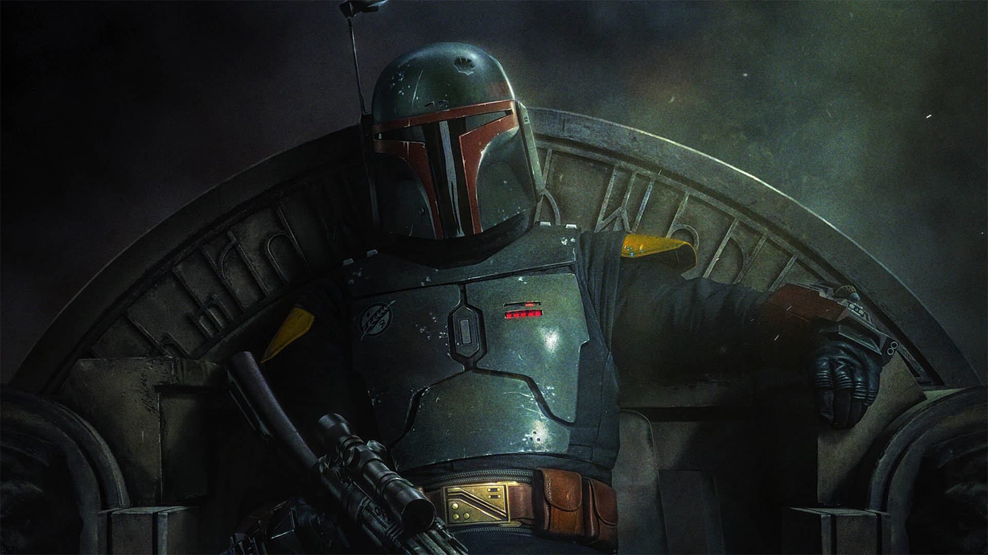 بوبا فت نشسته بر صندلی در سریال The Book of Boba Fett