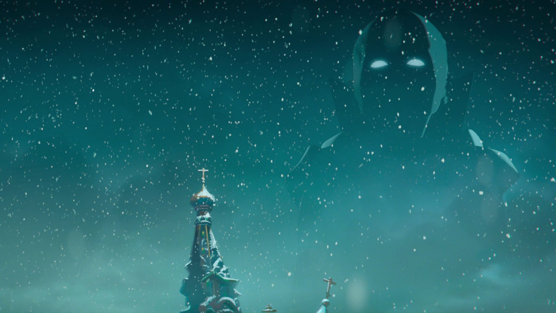 واچر در بالای سر مخروبه کلیسای جامع سن باسیل در قسمت هشتم سریال What If