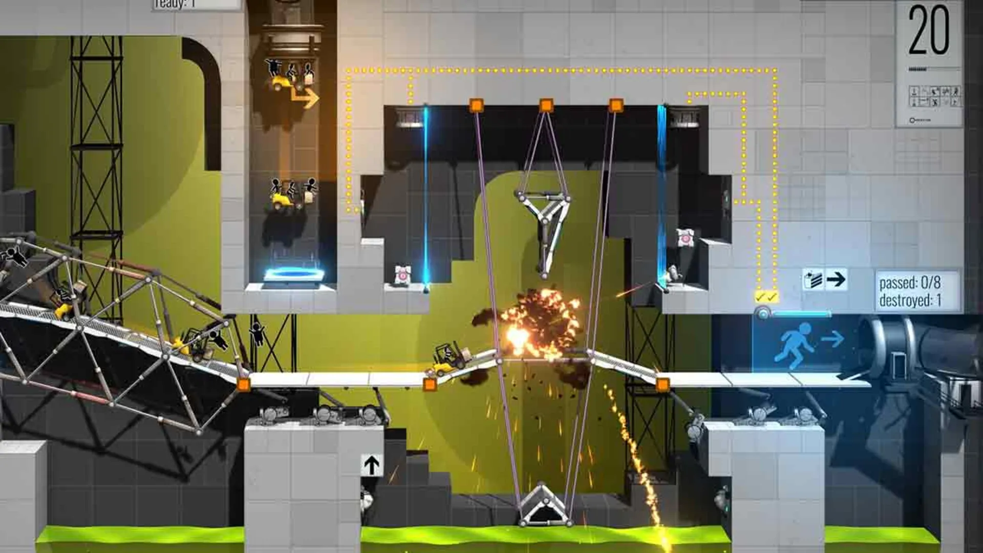 انفجار خودرو در بازی Bridge constructor portal