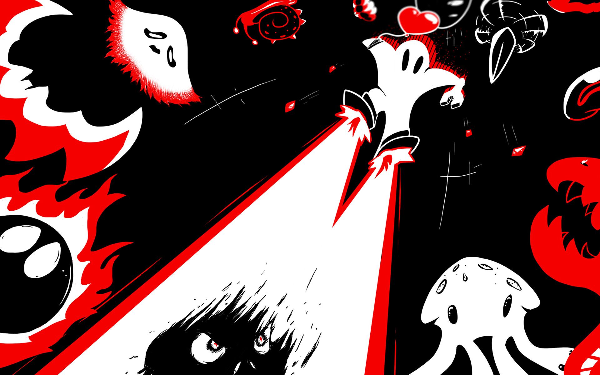 شخصیت ها و دشمنان بازی Downwell