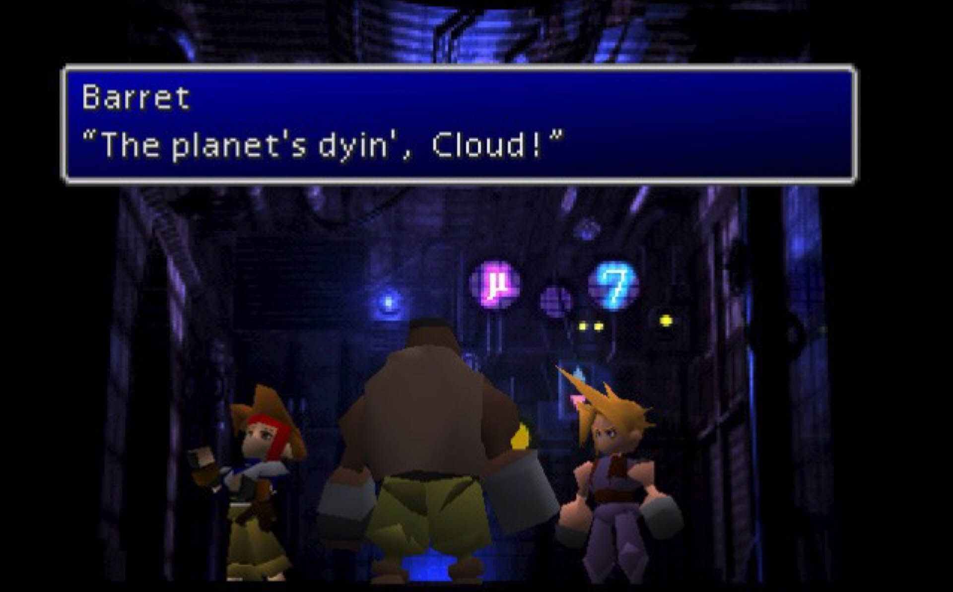 صحبت Barret با Cloud در بازی Final Fantasy VII