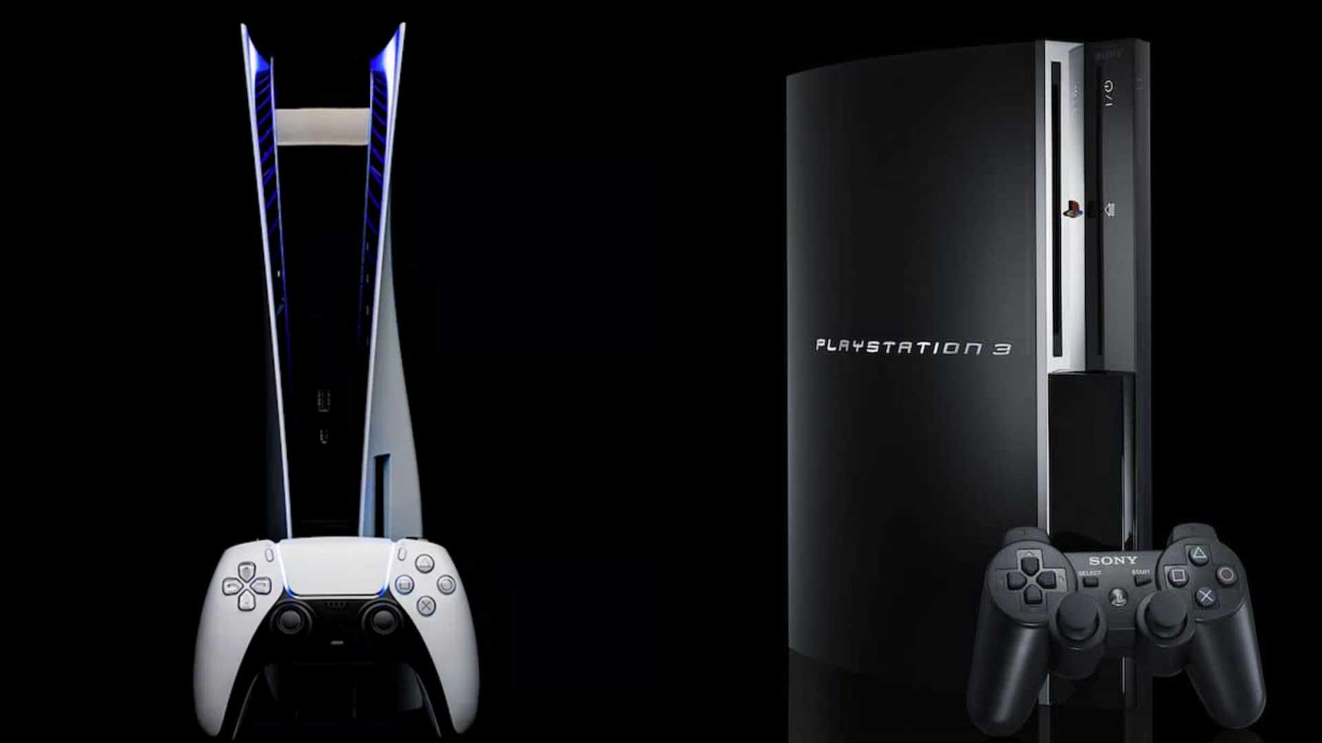 کنسول PS3 و پلی استیشن 5 سونی کنار یکدیگر