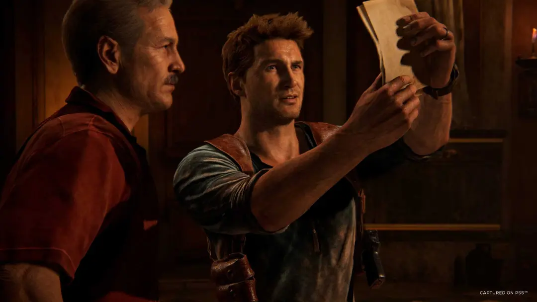 نیتن دریک و سالی کنار یکدیگر در بازی Uncharted: Legacy of Thieves Collection پلی استیشن 5