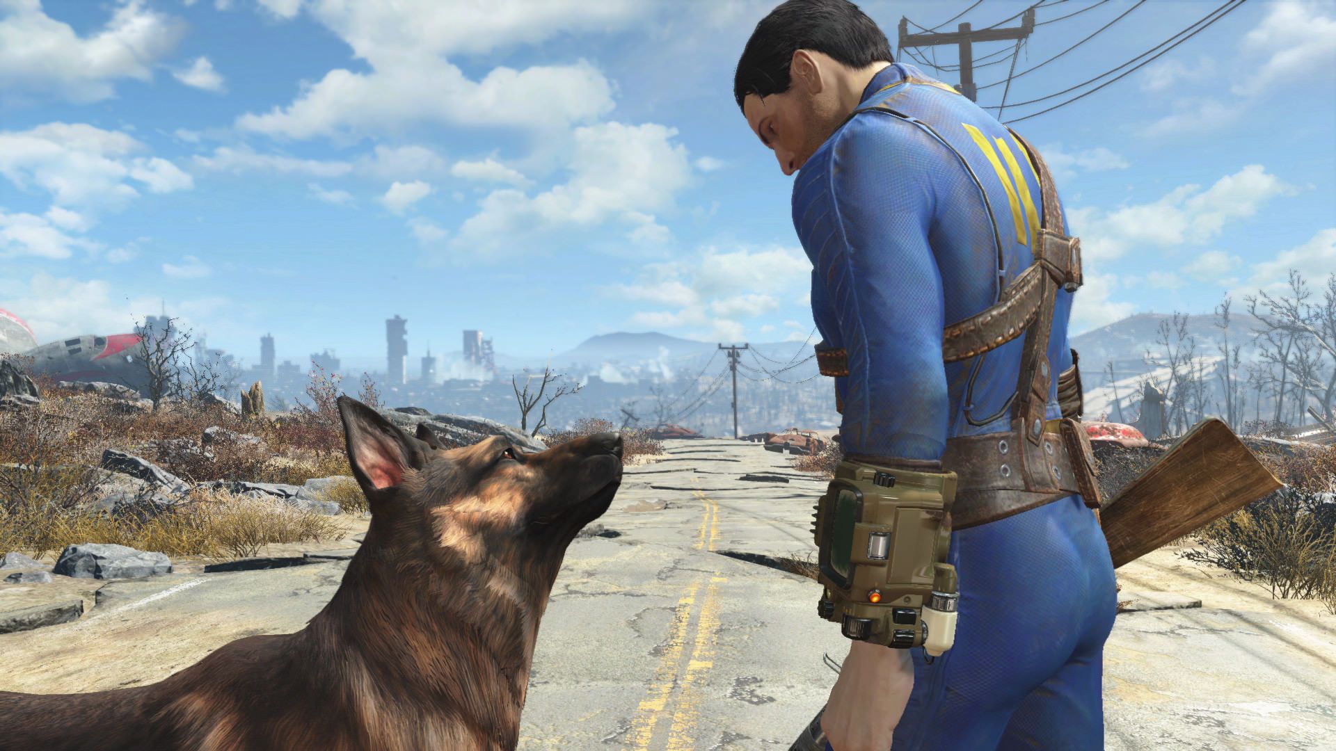 کاراکتر اصلی بازی Fallout 4 مشغول کاوش در محیط