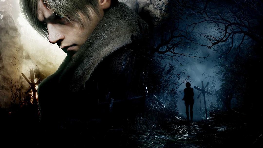 بازی Resident Evil 4 سال ۲۰۲۳ (ریمیک رزیدنت ایول ۴) شرکت کپکام | لیان با لباس و استایل جذاب خود در کنار اشلی گیرافتاده در تاریکی و محیط مه‌آلود ورودی روستا