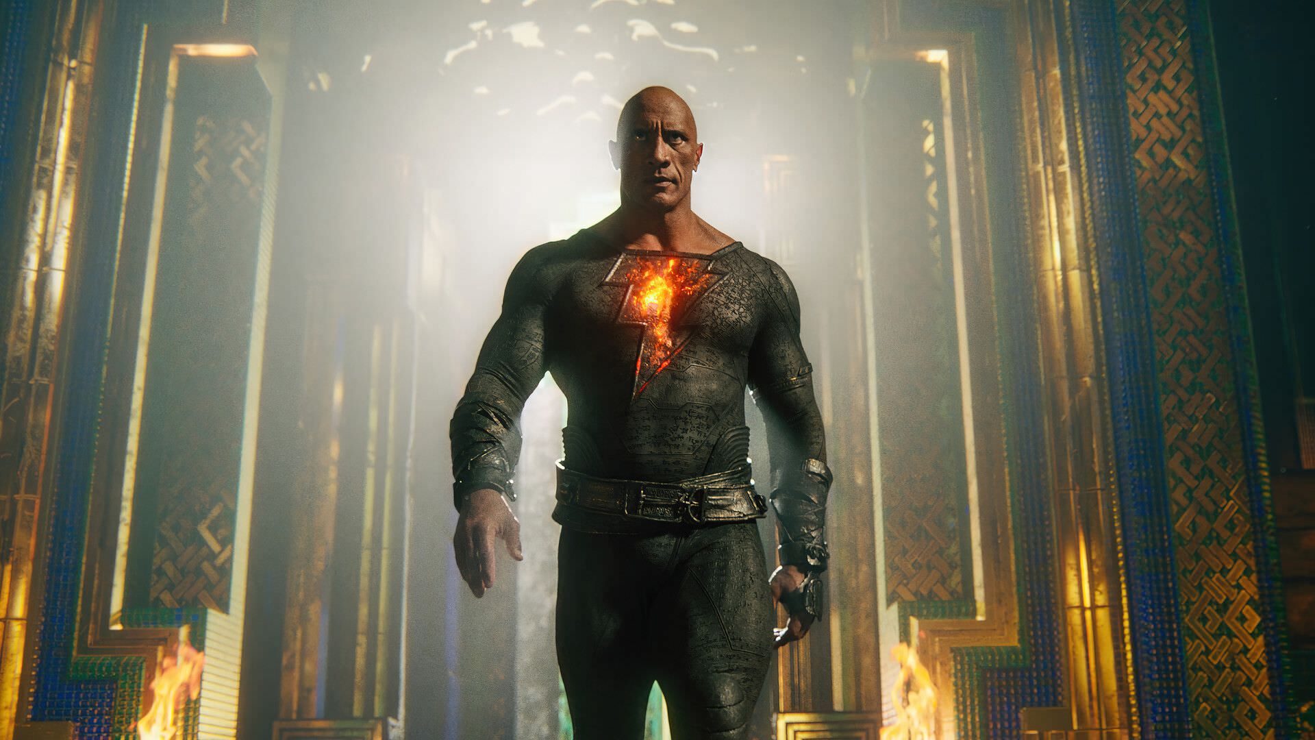 بلک ادم وارد قصر خندق در فیلم Black Adam می‌شود