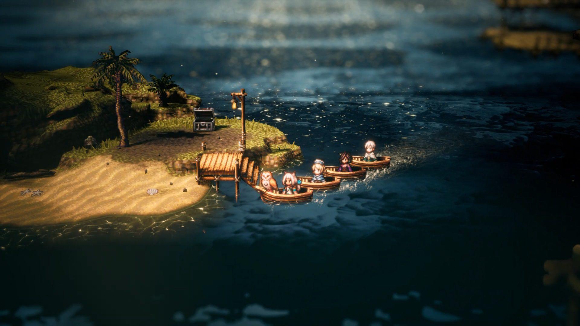 سفر شخصیت‌های بازی Octopath Traveler 2 با قایق