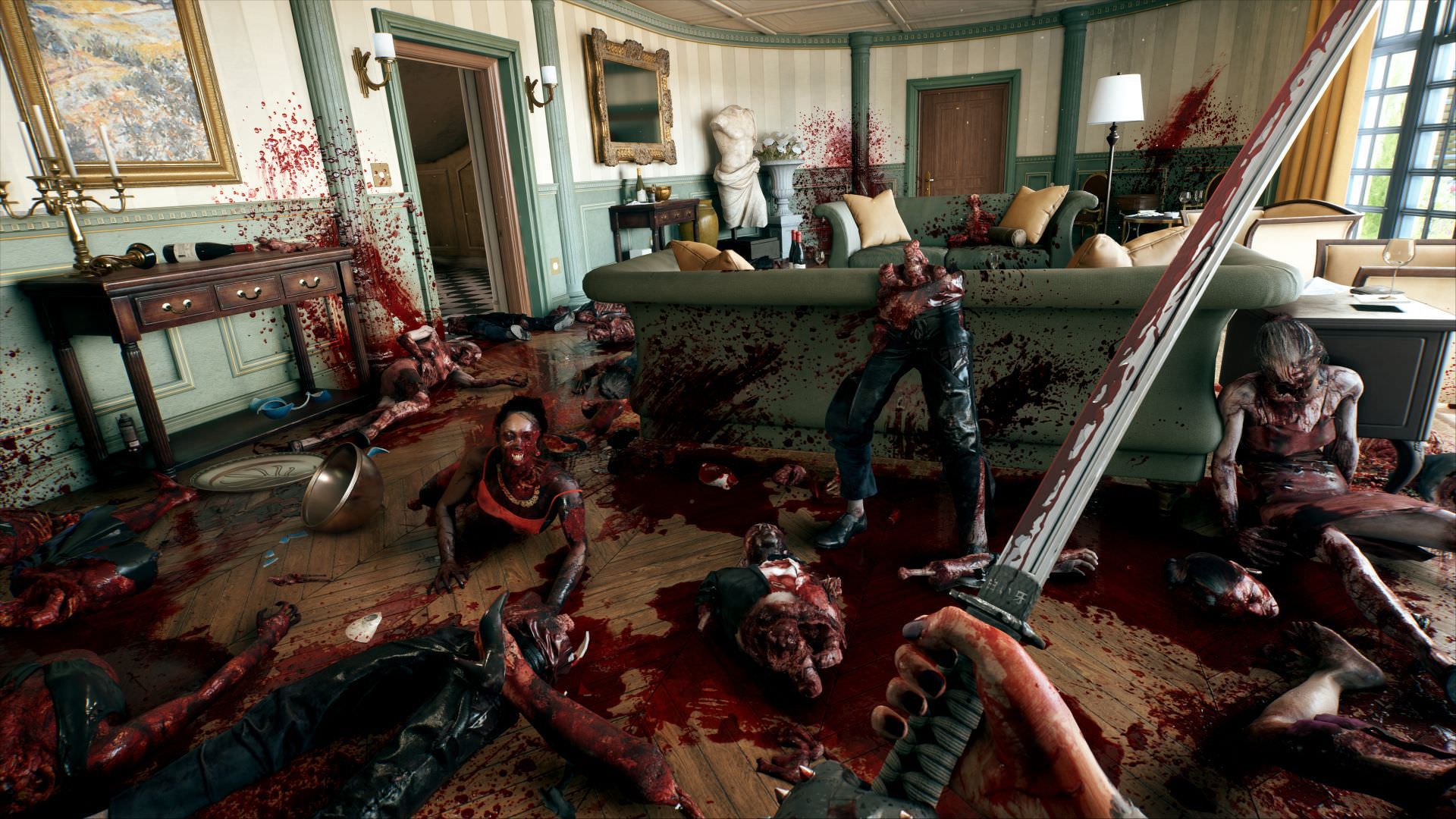 تکه تکه کردن زامبی‌ها با شمشیر در بازی Dead Island 2