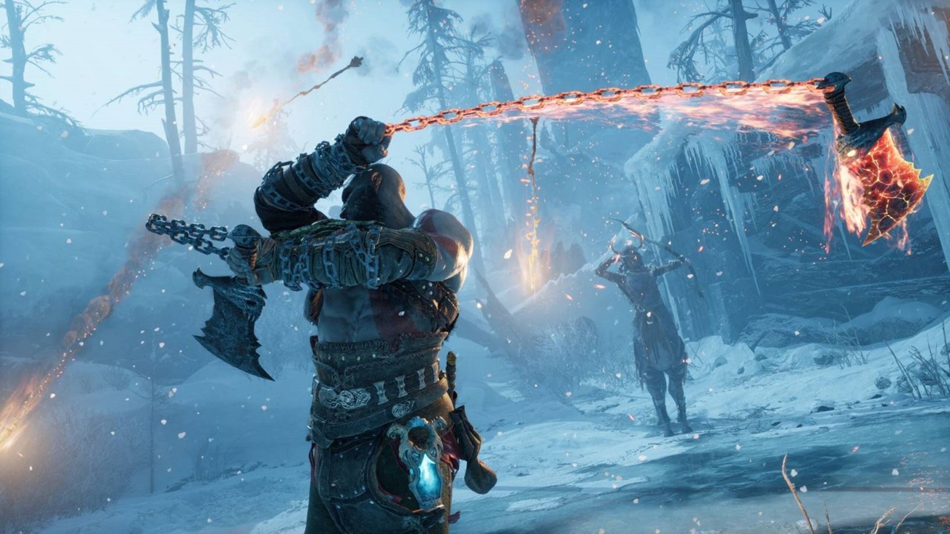 تیغه‌های آتشین کریتوس در بازی God of War Ragnarok