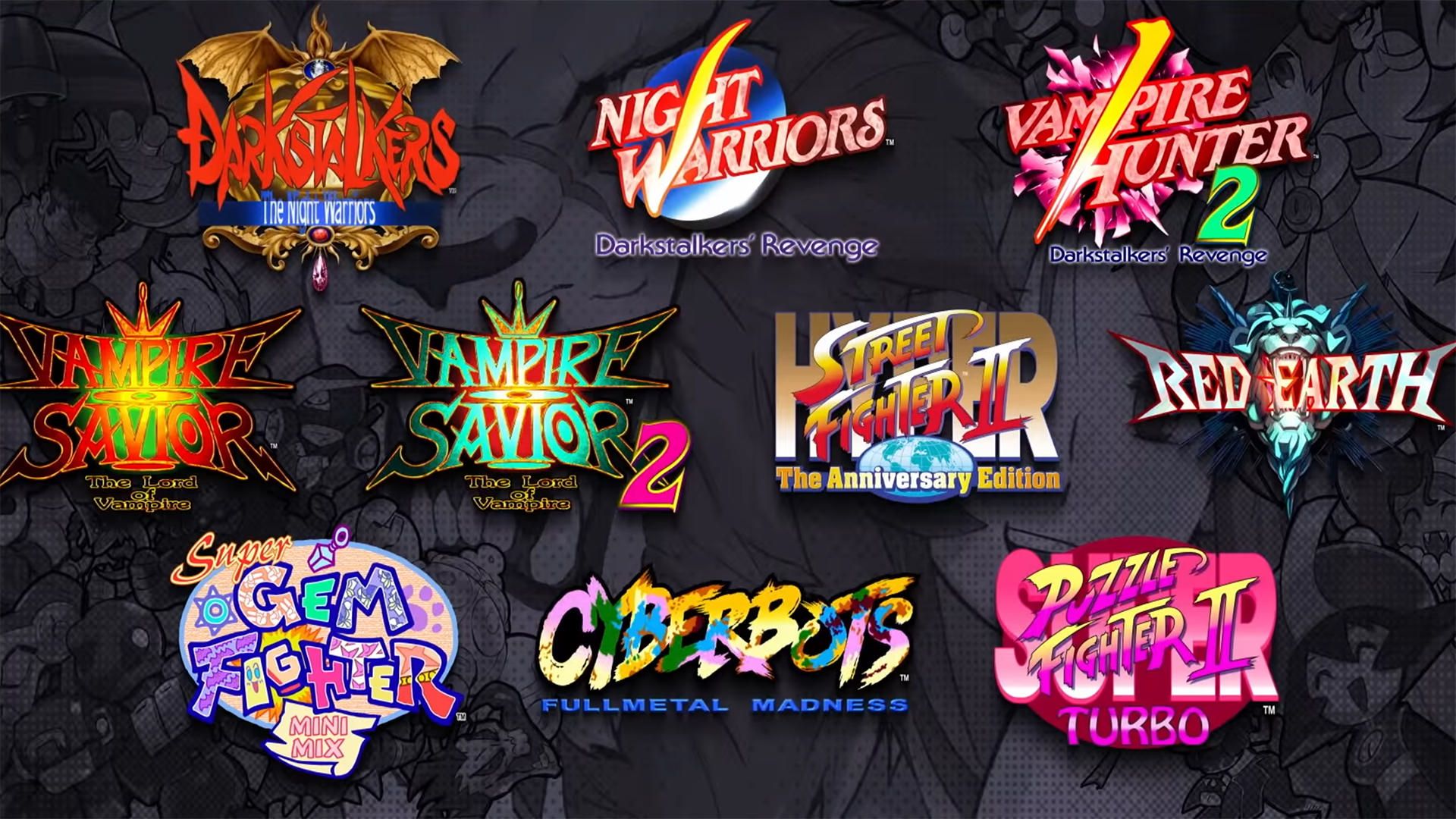 لوگو بازی‌های موجود در کالکشن Capcom Fighting Collection