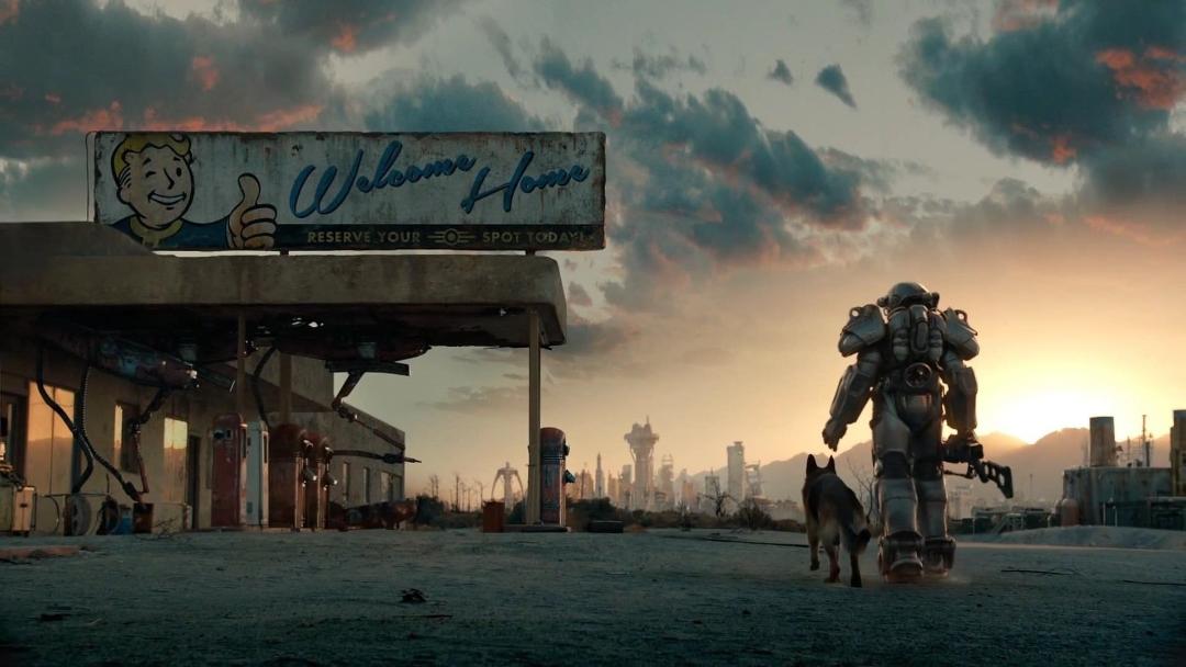 شخصیت بازی Fallout 76 به همراه سگ در دنیای ویران شده
