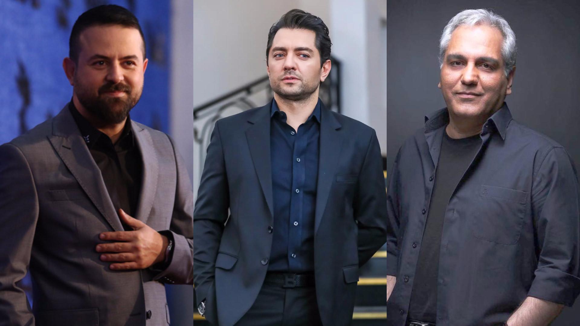 مهران مدیری، بهرام رادان و هومن سیدی با لباس رسمی