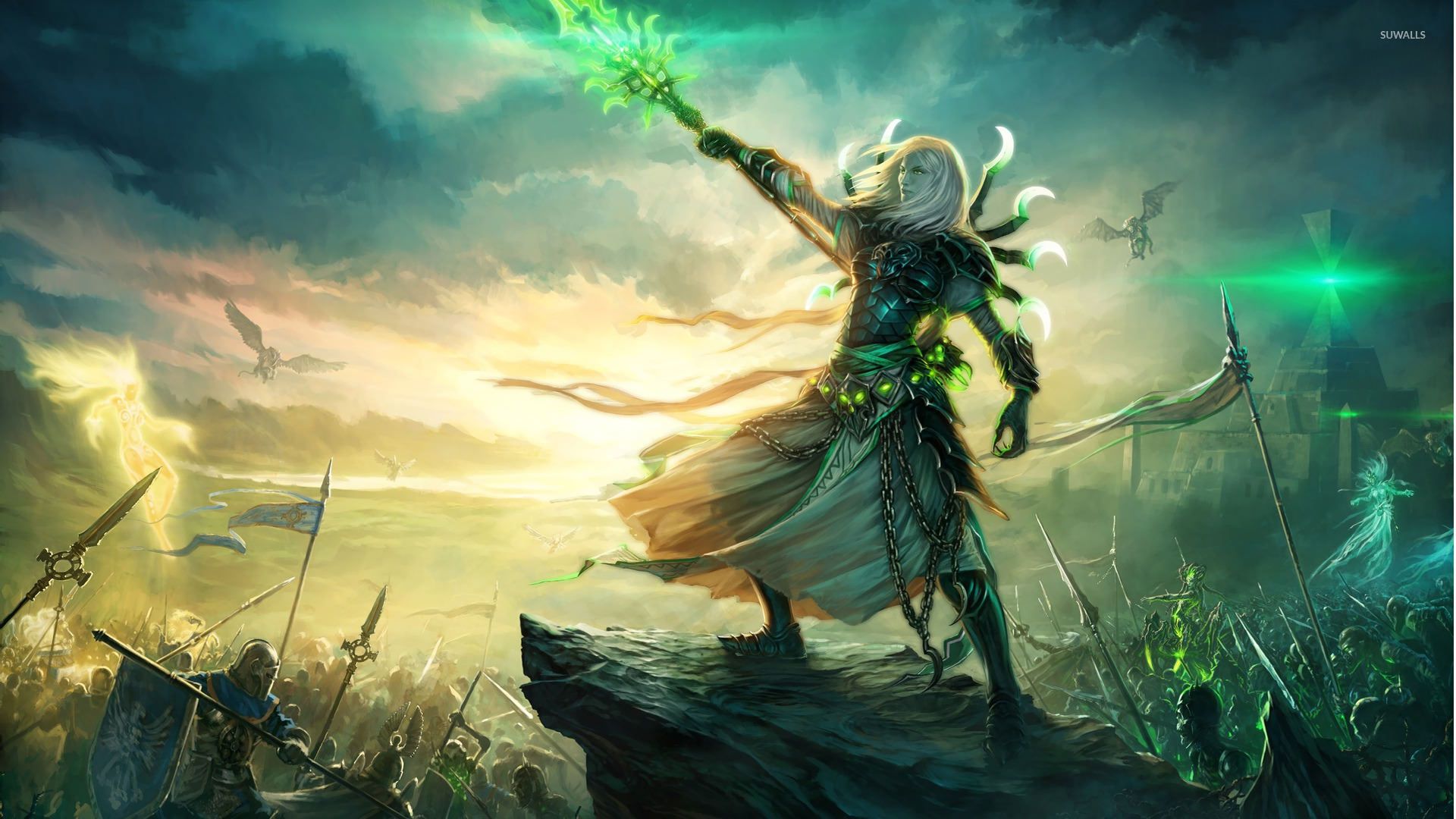 قهرمان بازی might and magic ایستاده در میدان نبرد