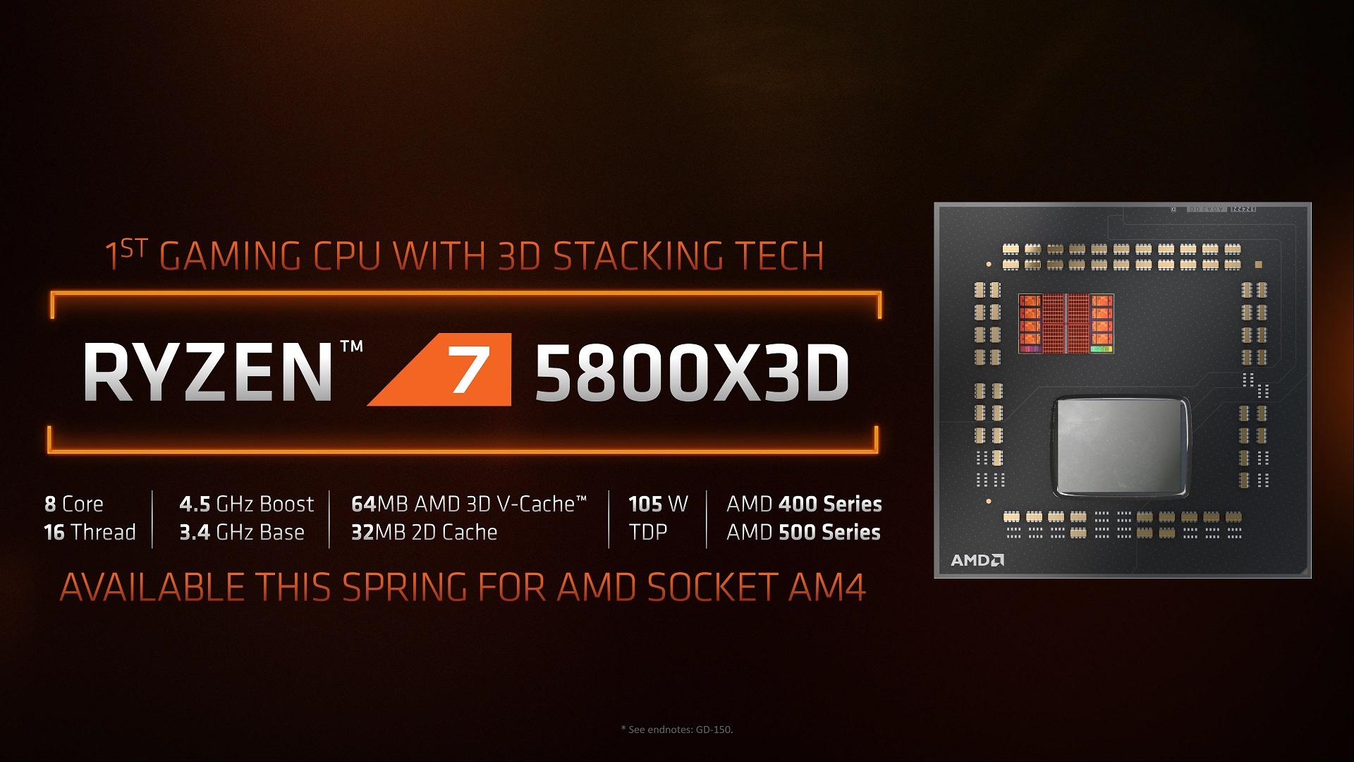 ویژگی های پردازنده AMD Ryzen 7 5800X3D