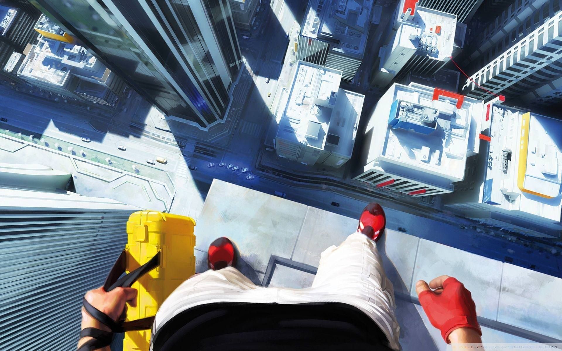 Faith روی ساختمان در Mirrors Edge