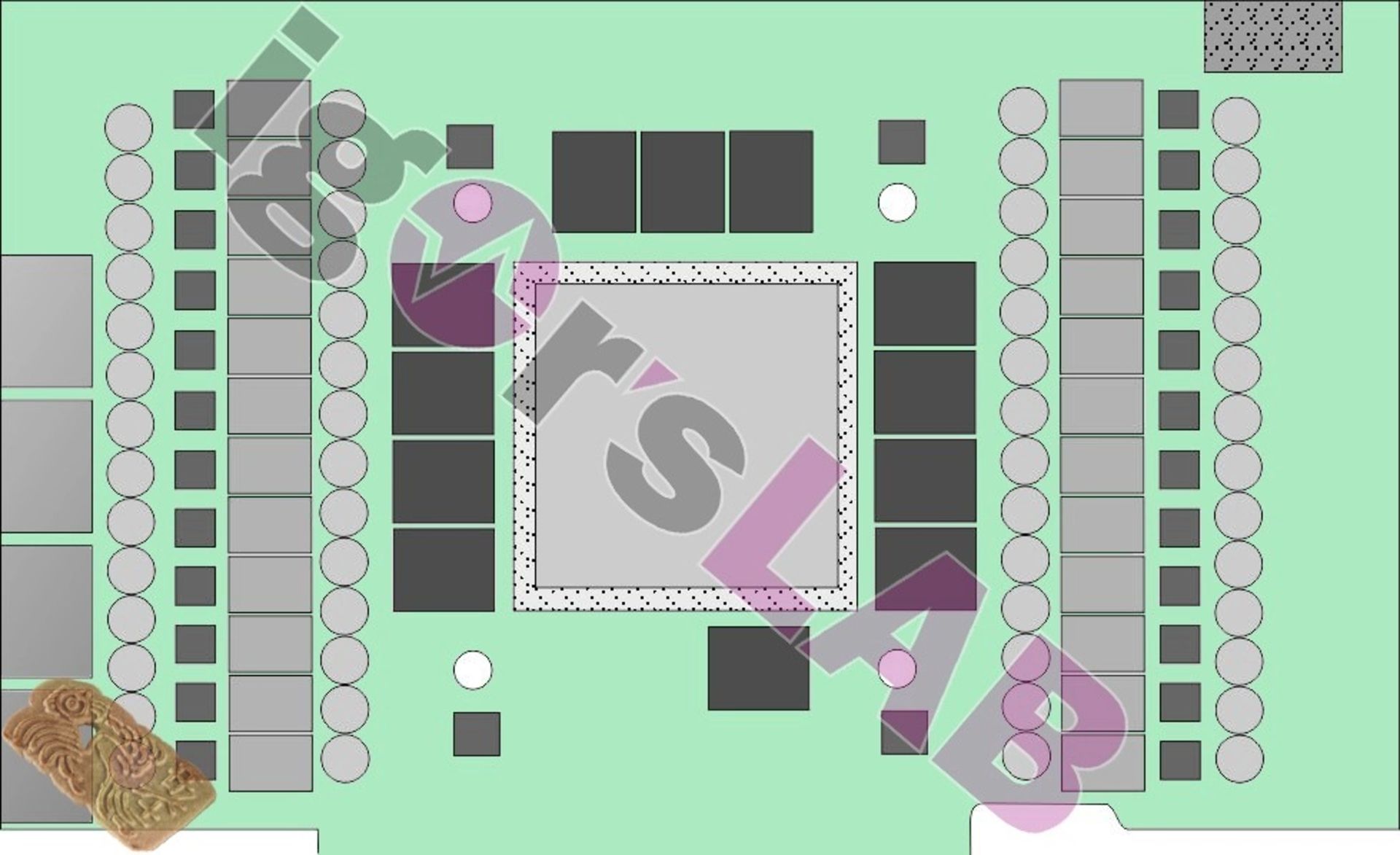 طراحی PCB منتسب به پردازنده گرافیکی AD102 – منبع: Igor’sLAB
