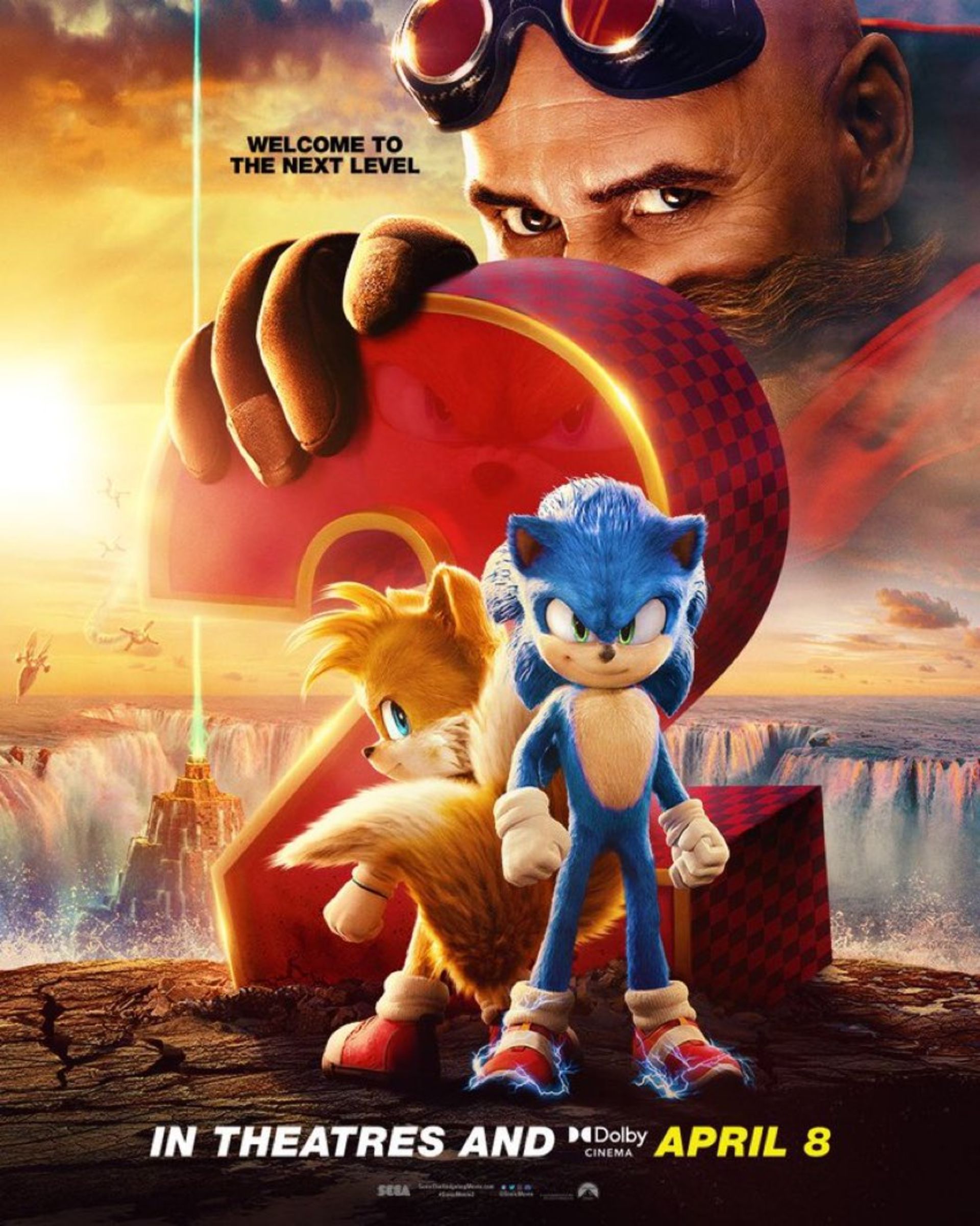 سونیک و تیلز دربرابر دکتر رباتنیک در پوستر جدید فیلم Sonic the Hedgehog 2 