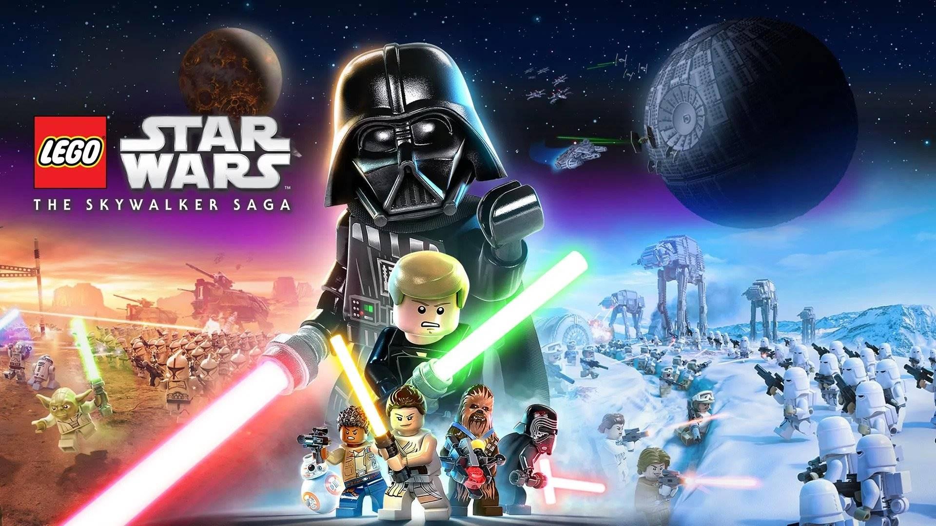 شخصیت‌های دنیای جنگ ستارگان روی کاور بازی LEGO Star Wars: The Skywalker Saga