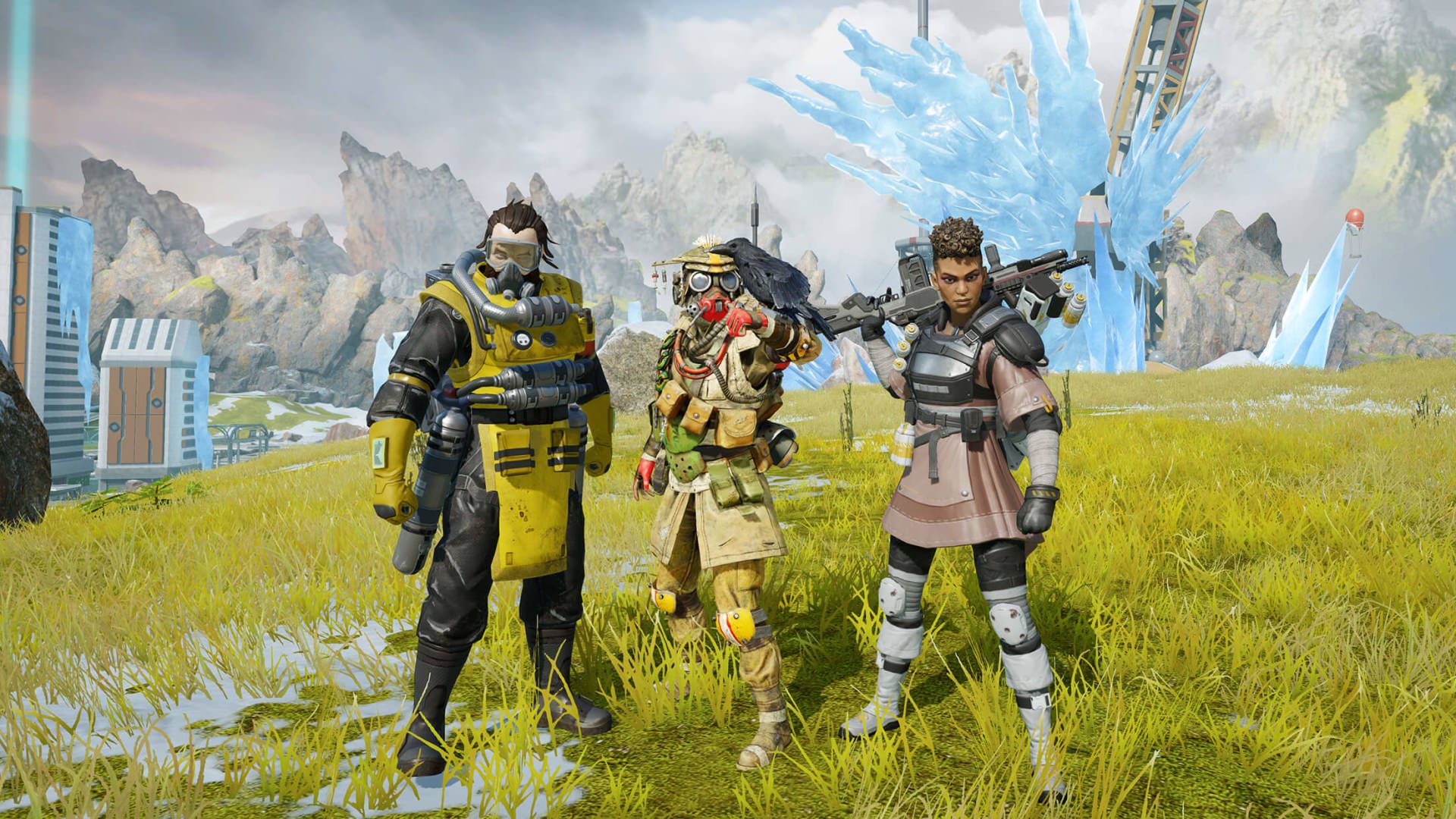 شخصیت‌های بازی Apex Legends Mobile در زمین سرسبز