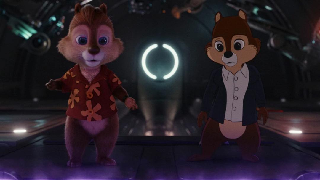 چیپ و دیل گرفتار در ماشین تغییر ظاهر در فیلم Chip 'n Dale: Rescue Rangers 
