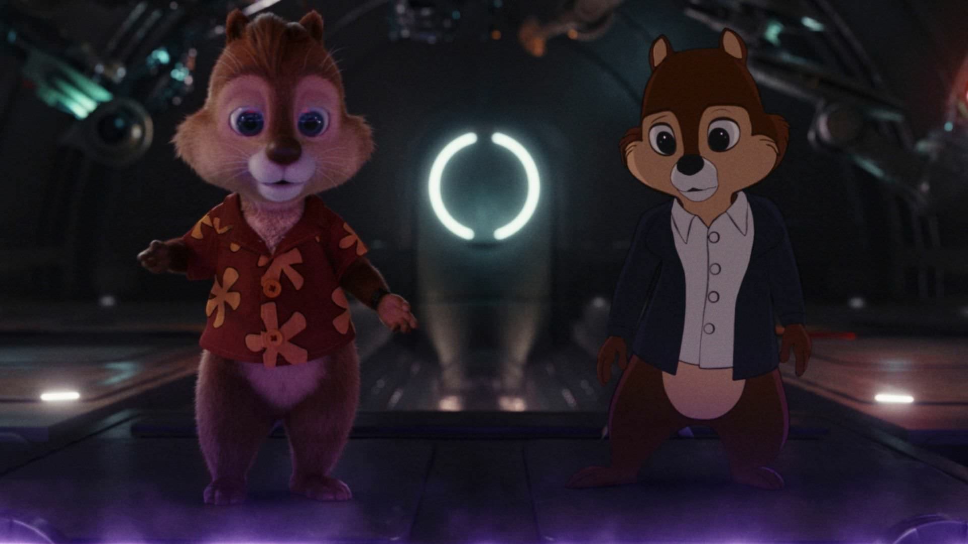 چیپ و دیل گرفتار در ماشین تغییر ظاهر در فیلم Chip 'n Dale: Rescue Rangers 