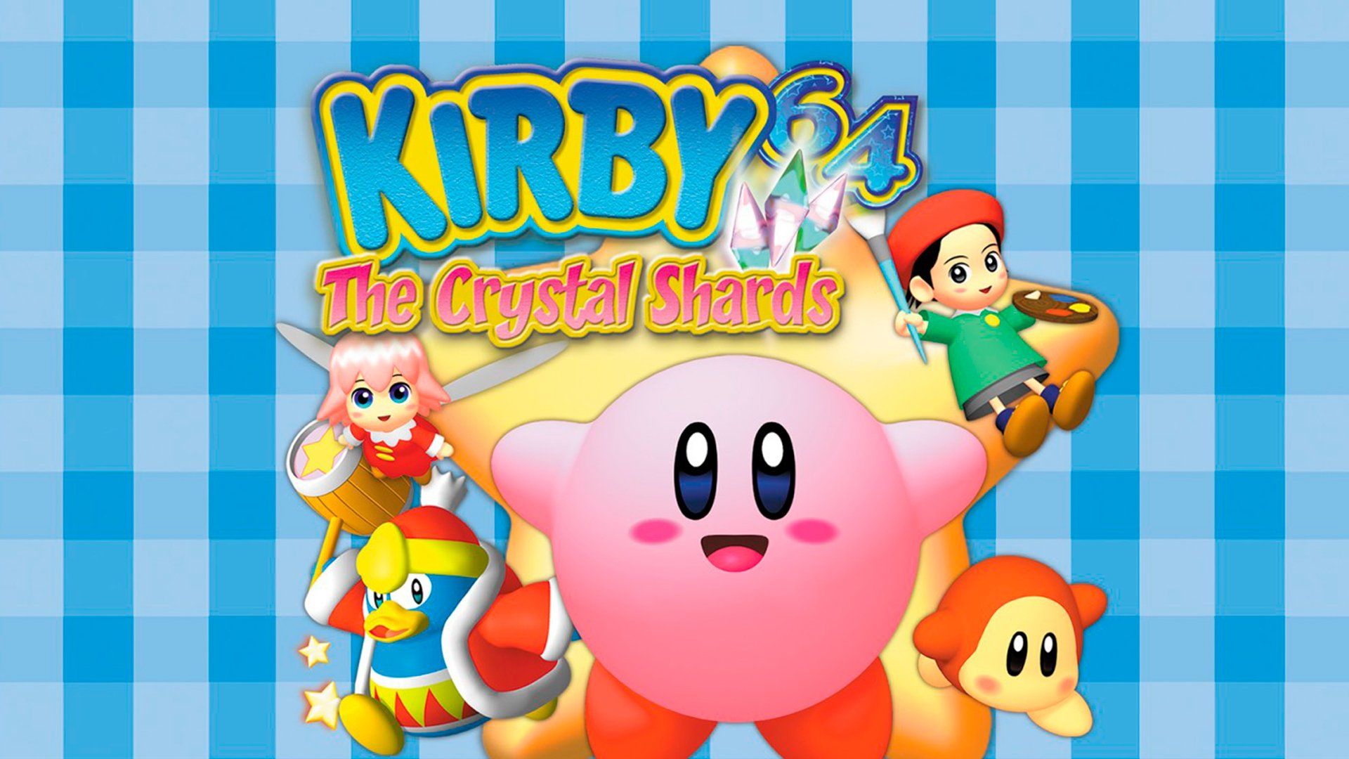 کربی روی کاور بازی Kirby 64: The Crystal Shards برای کنسول نینتندو ۶۴