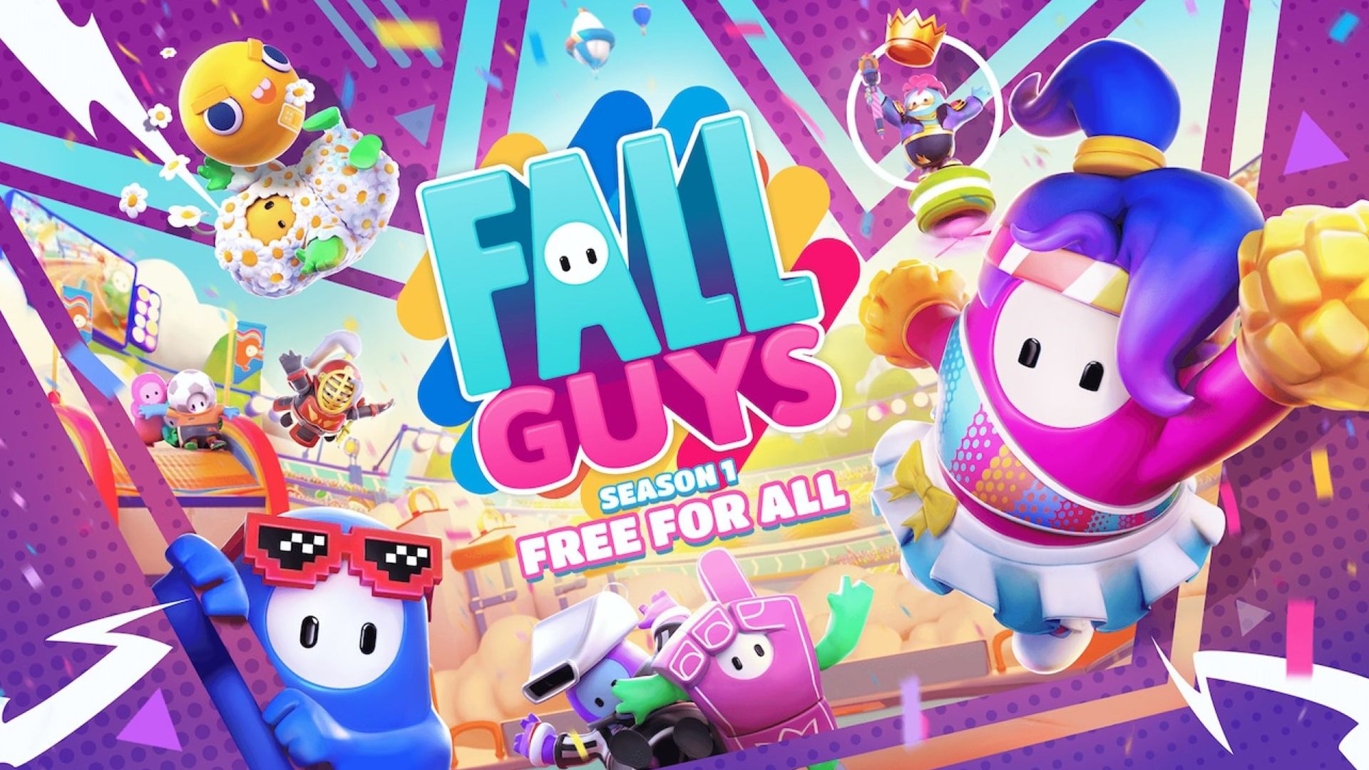 فصل اول بازی Fall Guys با نام Free for All