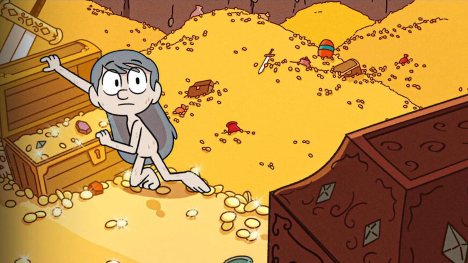 هیلدا در گنجینه ترول ها در انیمیشن Hilda and the Mountain King