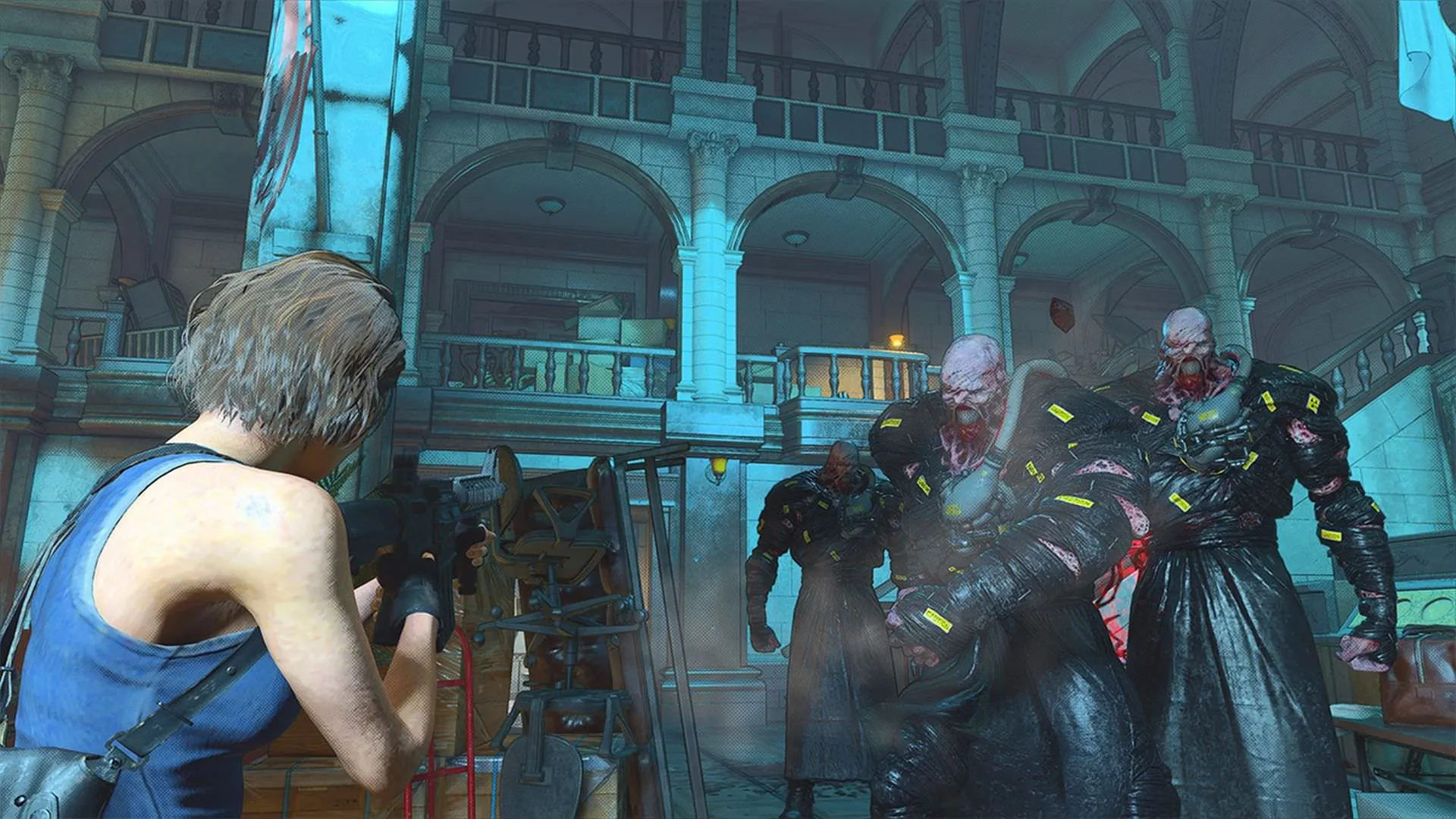 جیل مشغول مبارزه با نمسیس در بازی Resident Evil Re:Verse 