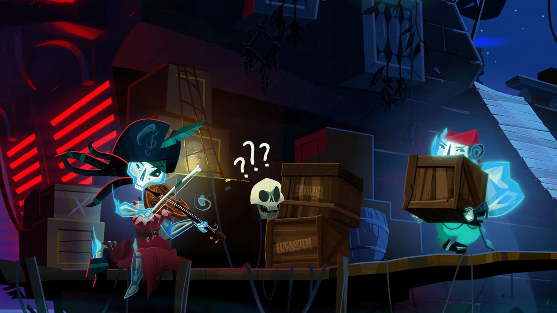شخصیت بازی Return to Monkey Island در حال نواختن ساز