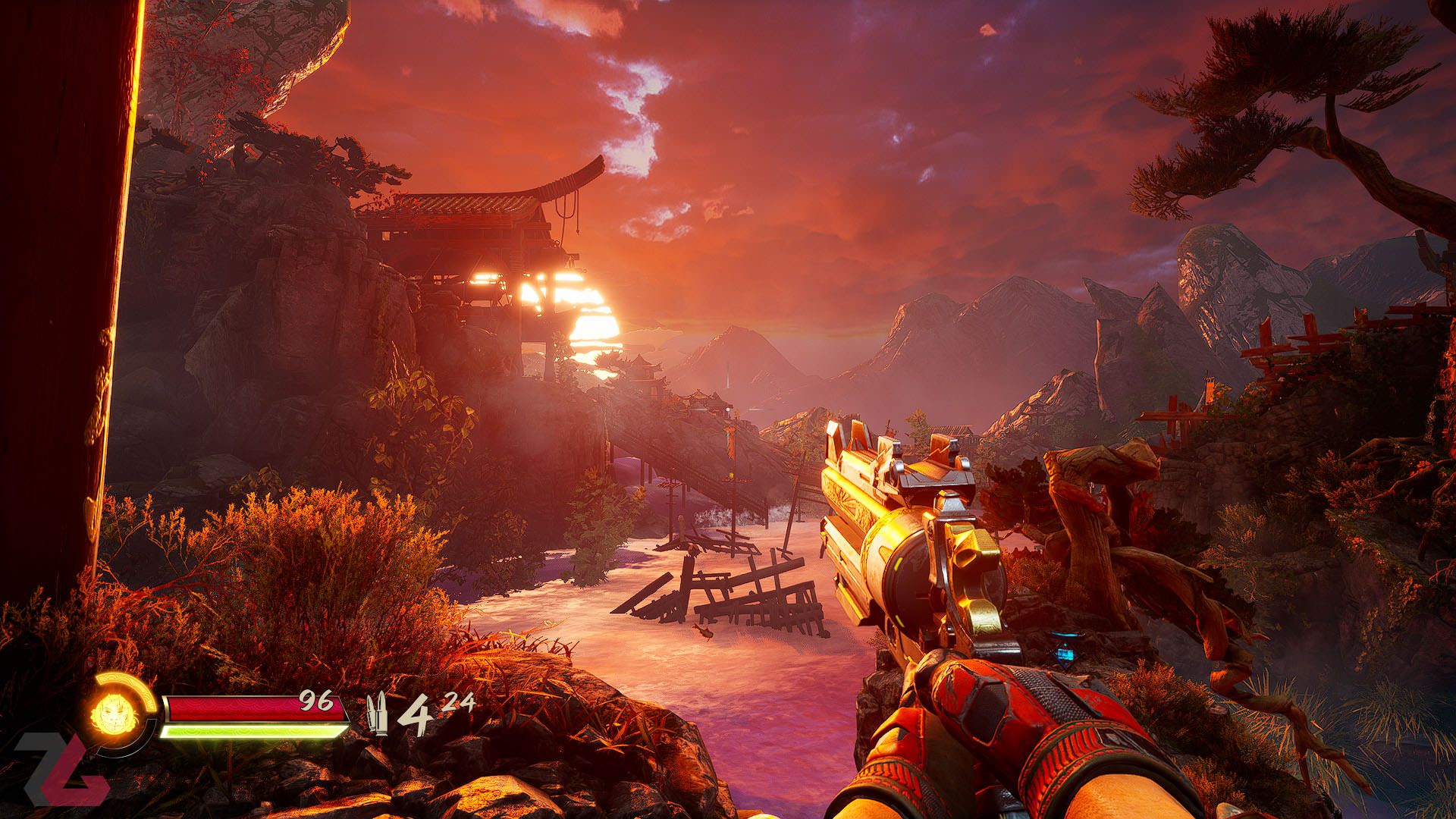 غروب آفتاب در بازی بازی Shadow Warrior 3