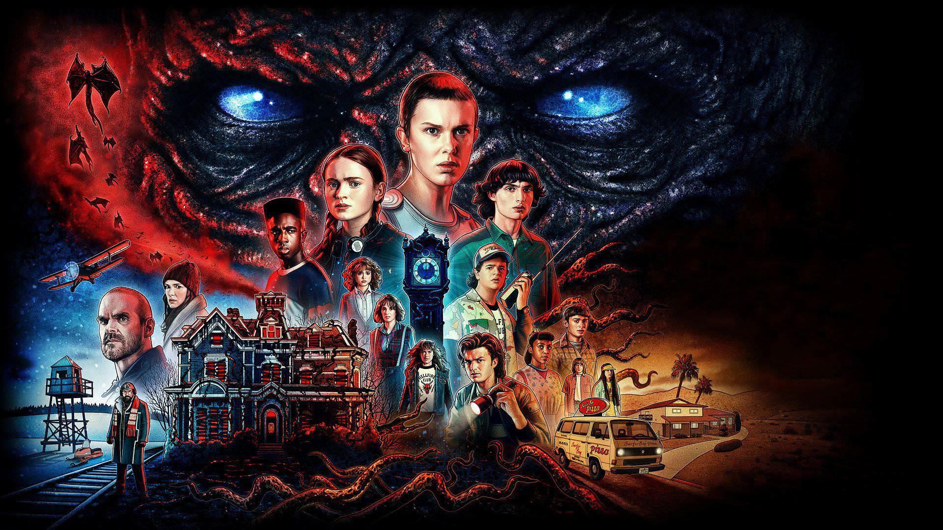 نسخه عریض پوستر رسمی فصل چهارم سریال Stranger Things