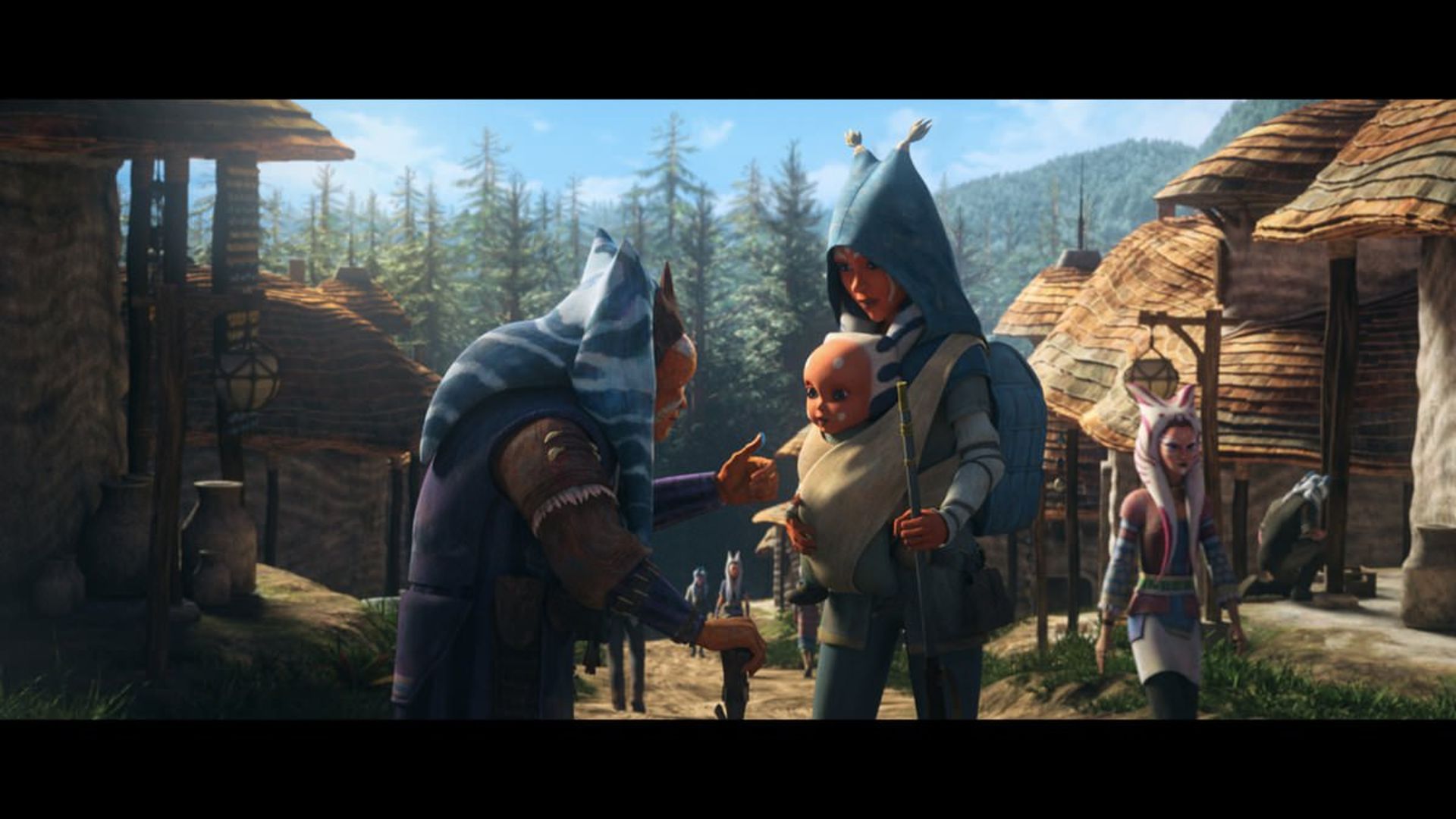 مادر آسوکا تانو در دهکده در انیمیشن Tales of the Jedi